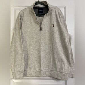 U.S. Polo Men's Gray Quarter-Zip Sweater NWOT